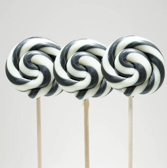 wit zwart artisanale swirl lolly