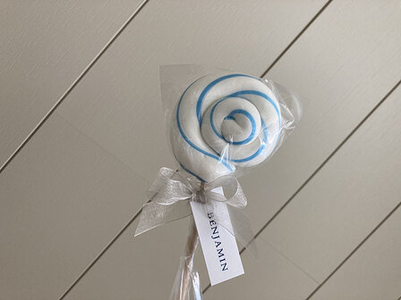 artisanale swirl lolly wit fijn lichtblauw