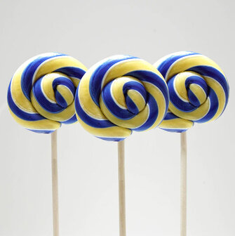 artisanale swirllolly koningsblauw goud