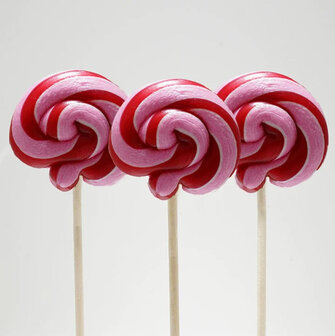 artisanale swirllolly roze rood