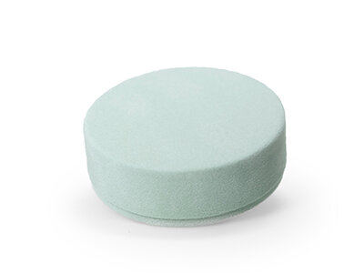 eucalyptus groen rond suede doosje