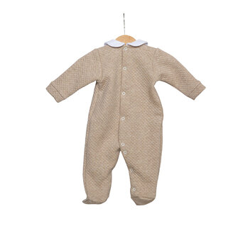 beige camel pyjama babypakje losange