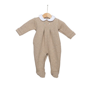 beige camel pyjama babypakje losange