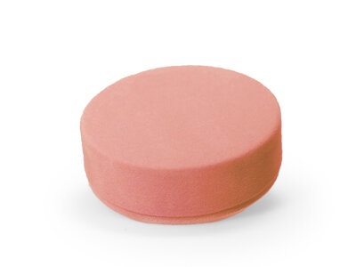 koraal oud roze rond suede doosje