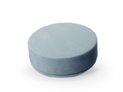 silver blue rond suede doosje