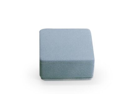 vierkant silver blue suede doosje